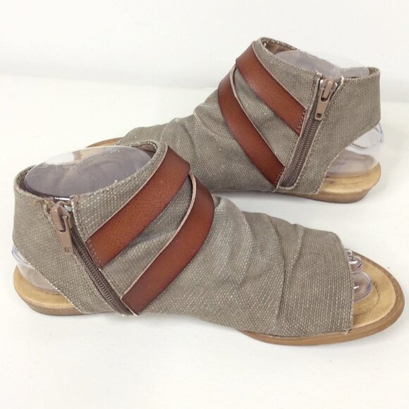 Blowfish Malibu Womens Balla Sandal 7.5 Gladiator Zip Buckle Open Toe Canvas - Picture 8 of 12